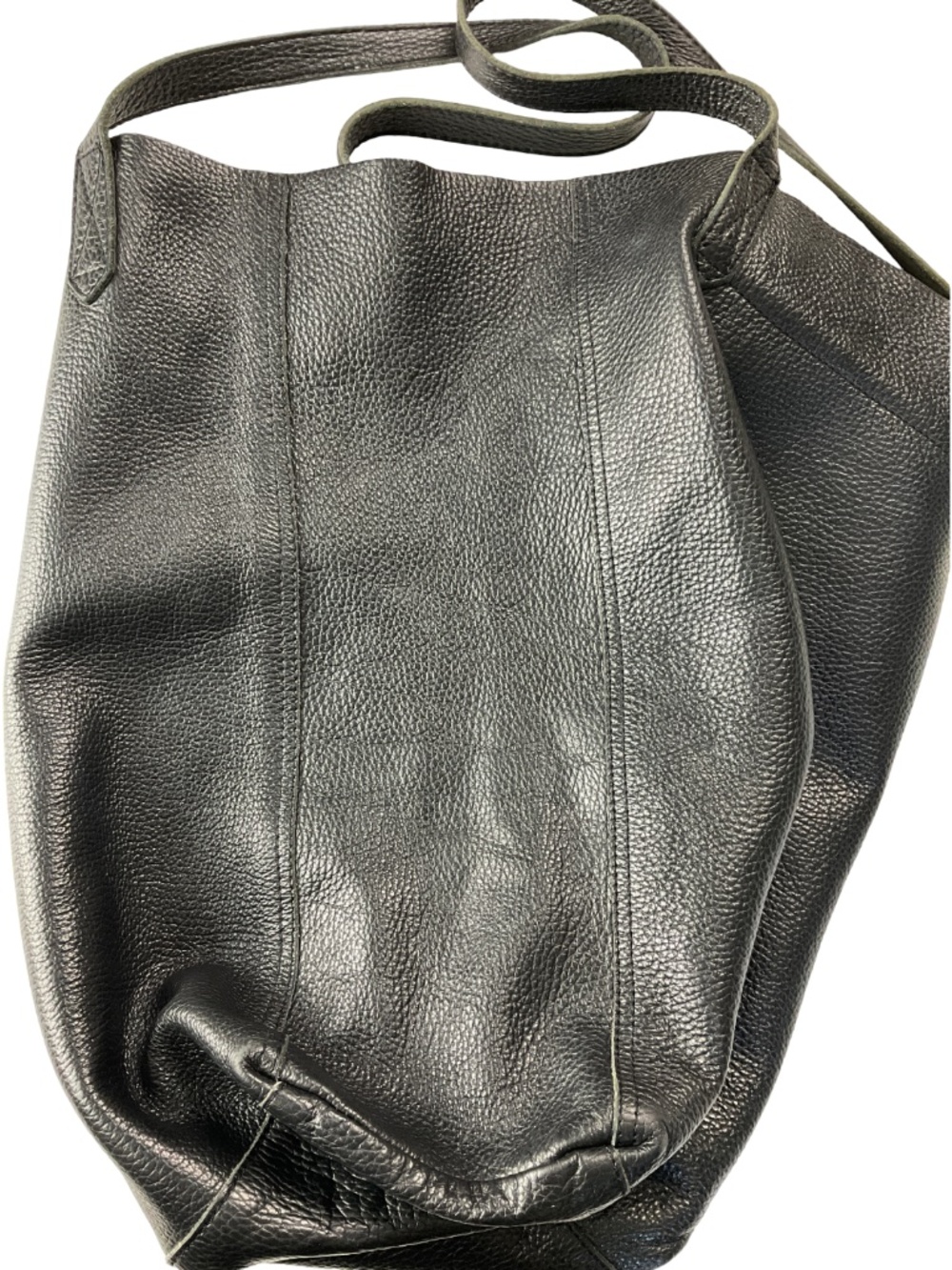 Black Leather Tote Bag - Classic Women's Carryall - Picture 7 of 8